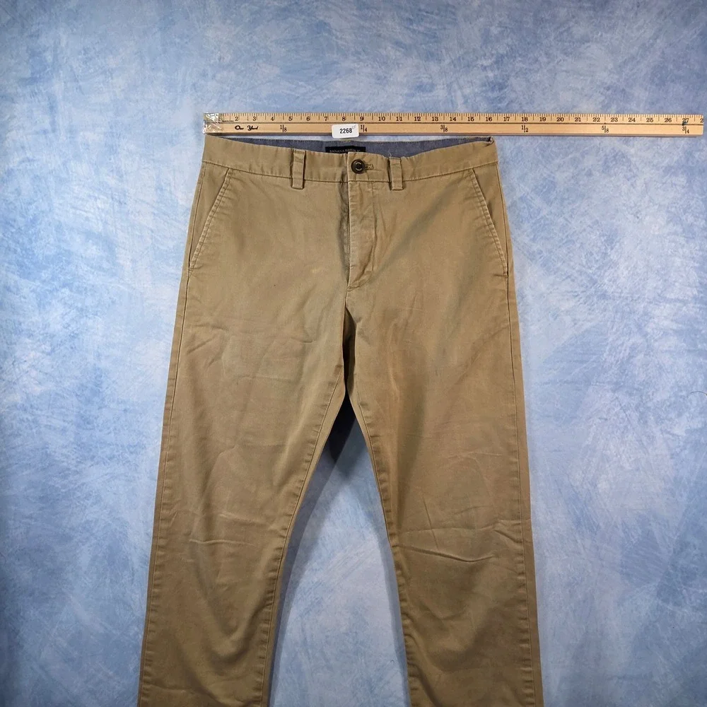 Banana Republic Fulton Skinny Chino Mens‎ 32x34 Khaki Tan Stretch Cotton Pants